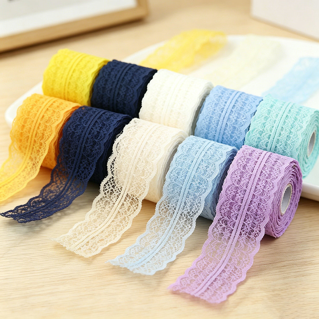 Ribbon Organza Roll - (5 Yards/Roll) 45mm White Lace Fabric