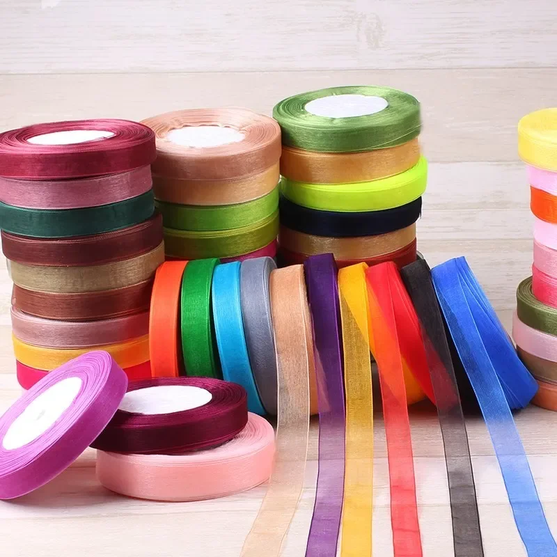 Ribbon Organza Roll - 15mm 50yards/roll Organza Ribbons Gift Wedding