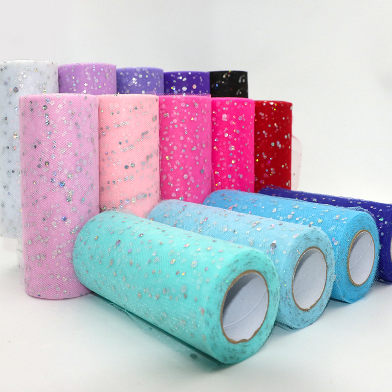 Ribbon Organza Roll - Glitter Sequin Tulle Roll 10 Yards