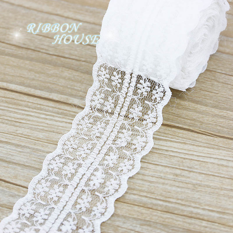 (5 Yards/Roll) 45mm White Lace - огляд і ціна Ribbon Organza Roll