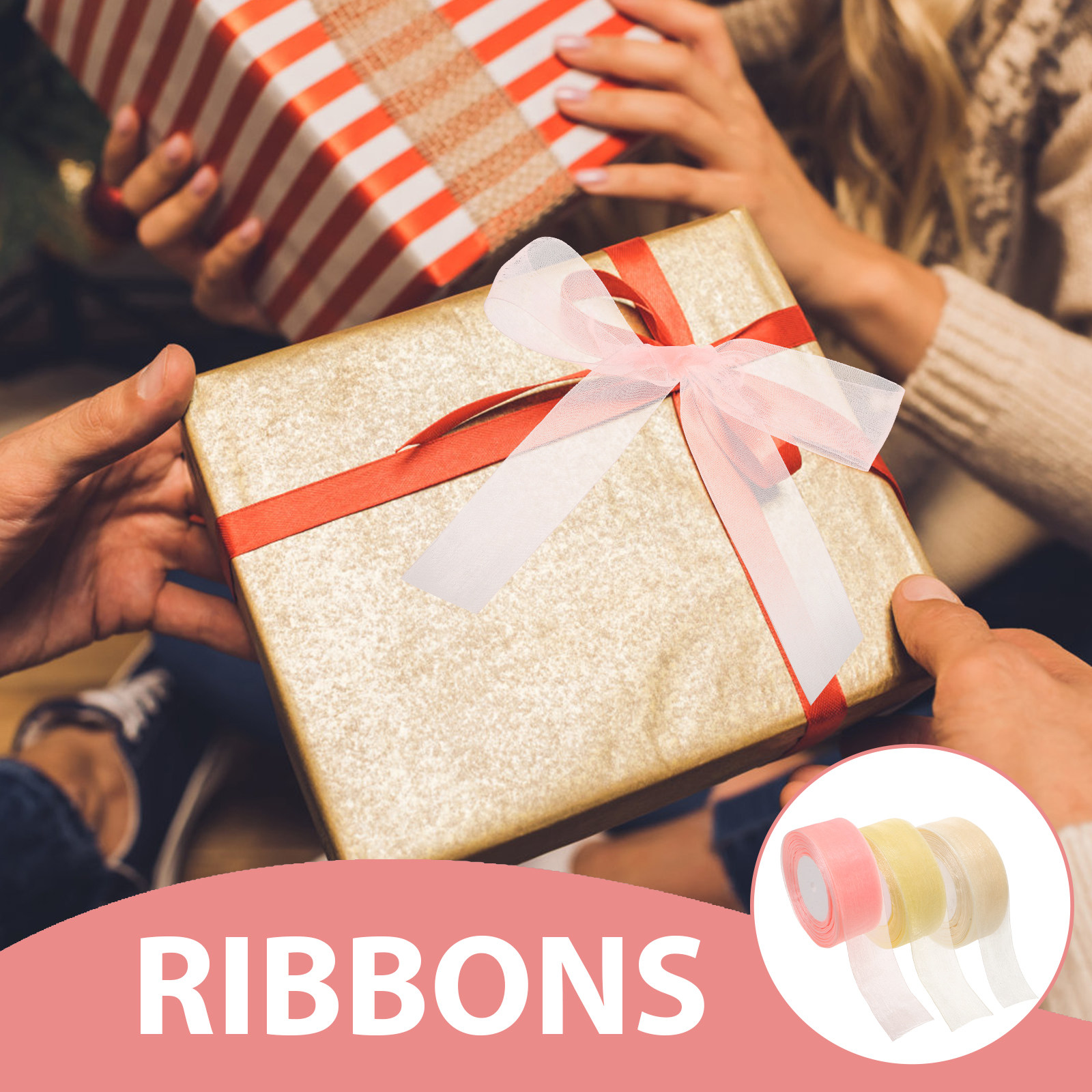 3 Rolls Sheer Organza Ribbon 5 - огляд і ціна Ribbon Organza Roll
