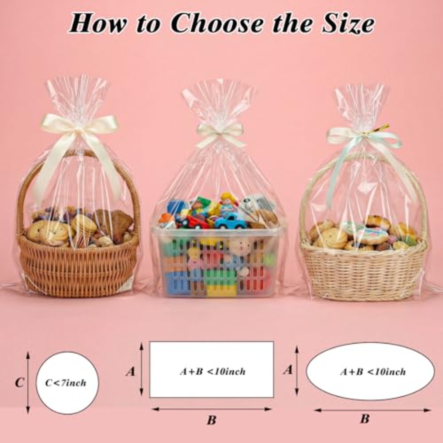 60PCS Cellophane Gift Bags 12x - огляд і ціна Cellophane Wrap Clear