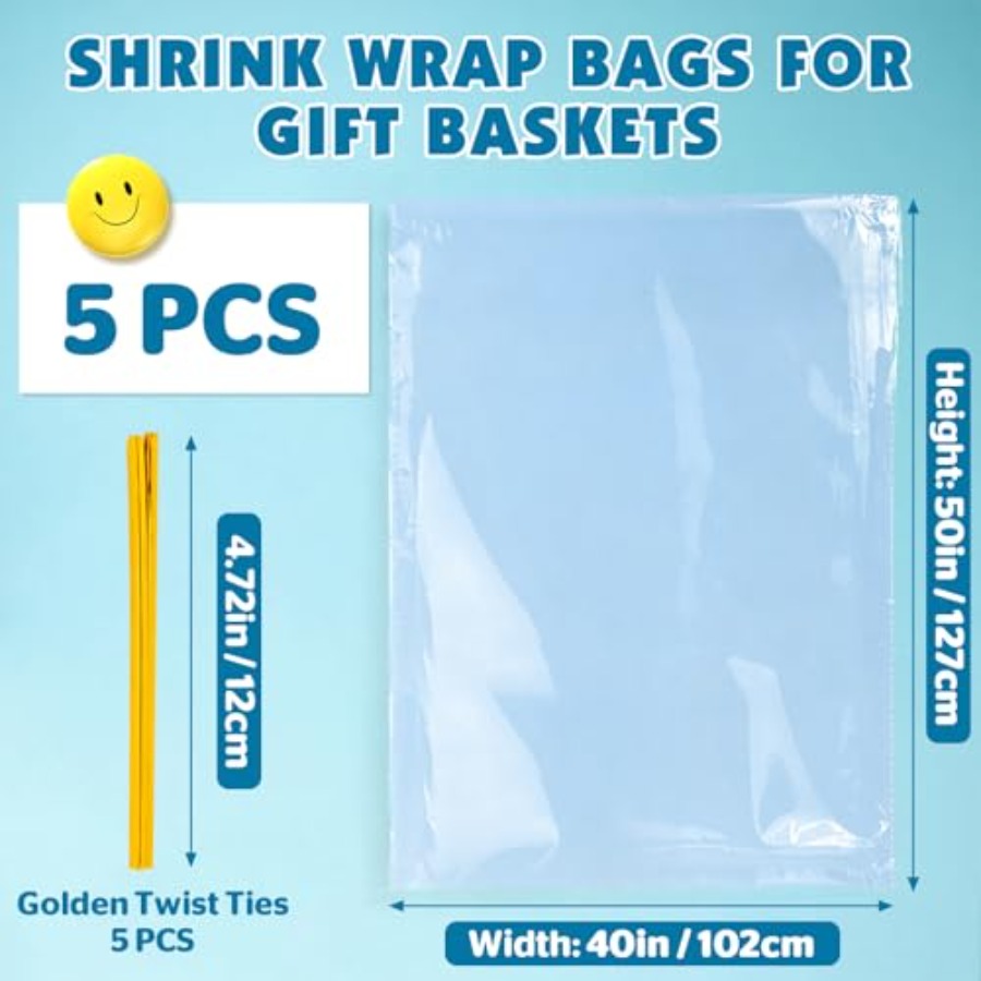 5 Pcs Extra Large Shrink Wrap  - огляд і ціна Cellophane Wrap Clear