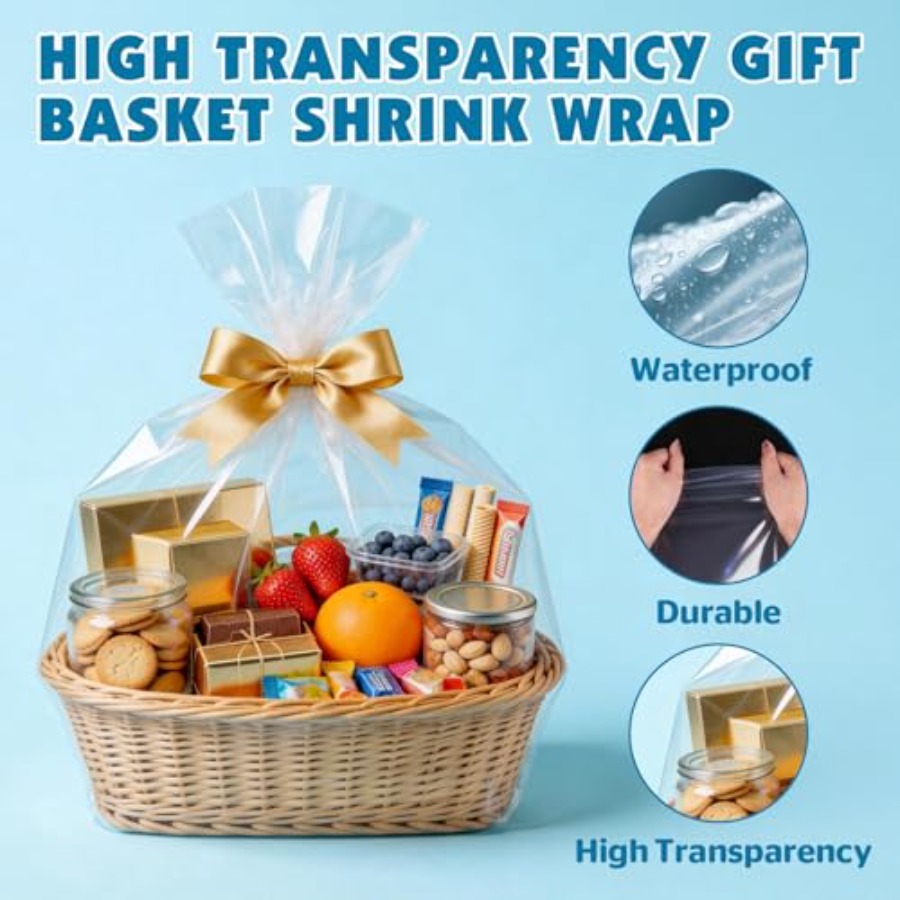 5 Pcs Extra Large Shrink Wrap  - огляд і ціна Cellophane Wrap Clear