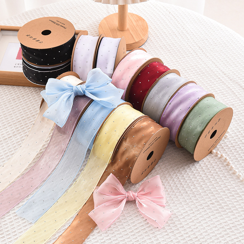 20Yards Roll 4CM Rhinestones S - огляд і ціна Ribbon Organza Roll