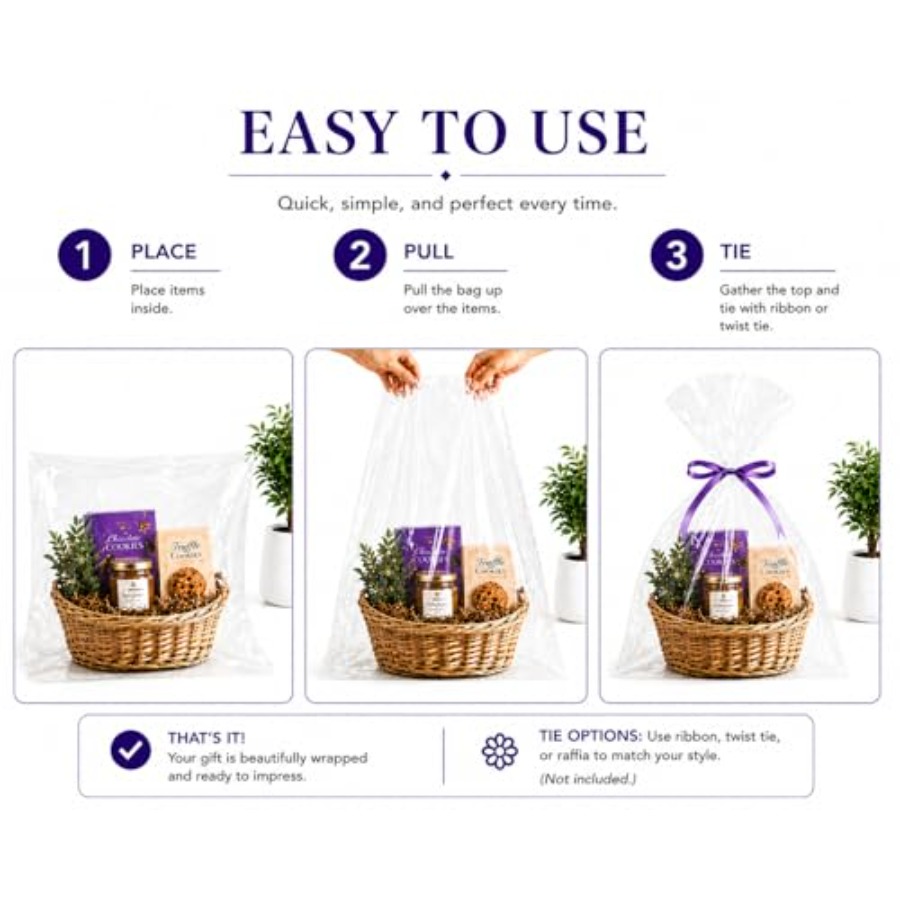 Cellophane Bags for Gift Baske - огляд і ціна Cellophane Wrap Clear