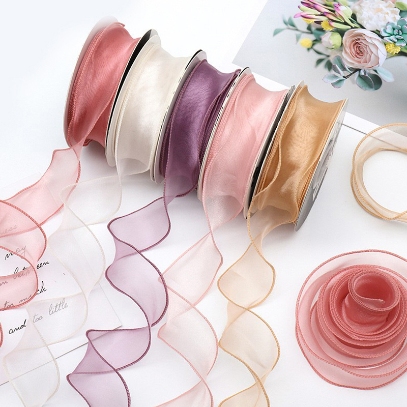 9Meters/Roll Sheer Silk Ribbon - огляд і ціна Ribbon Organza Roll