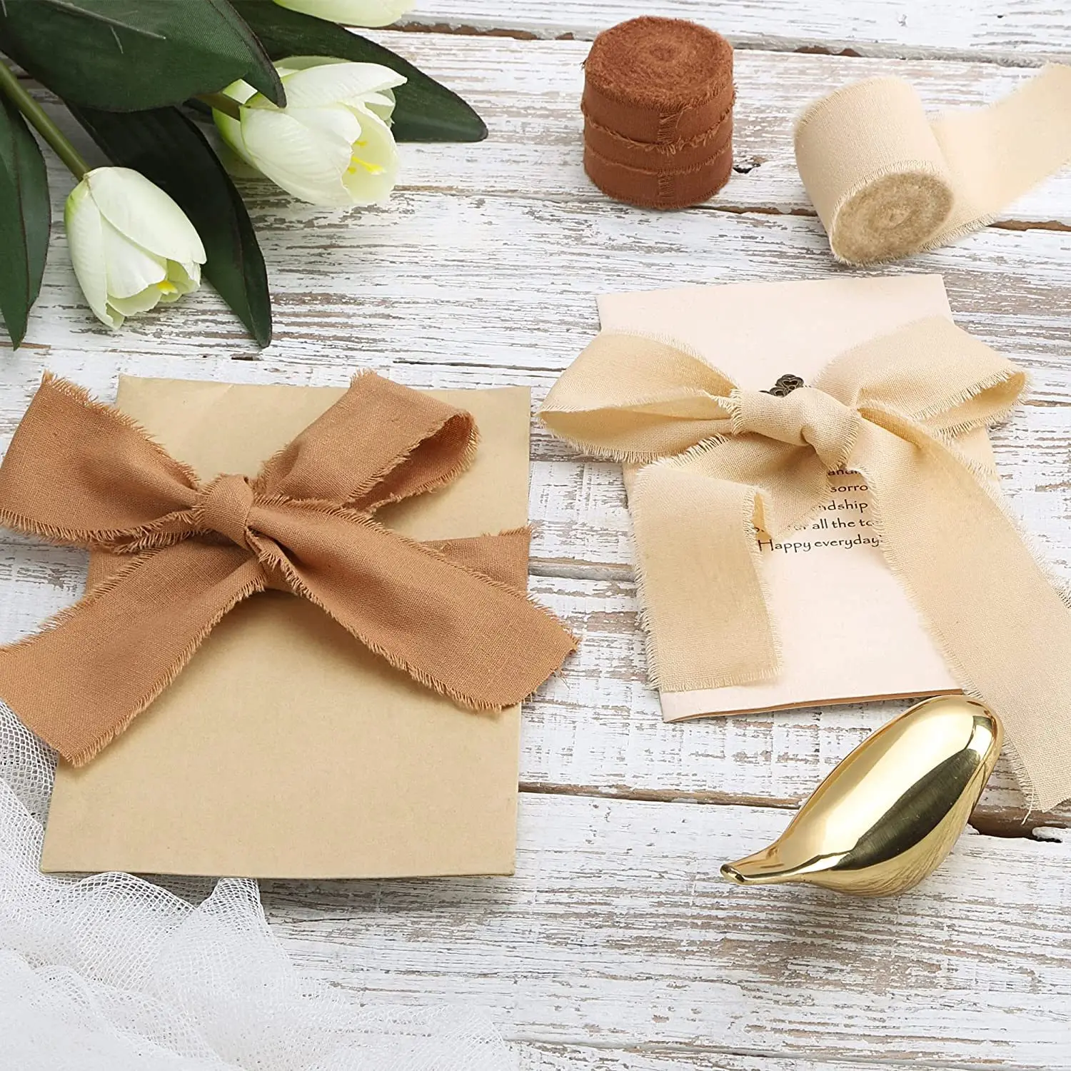 5m/Roll Frayed Silk Ribbon Edg - огляд і ціна Ribbon Organza Roll
